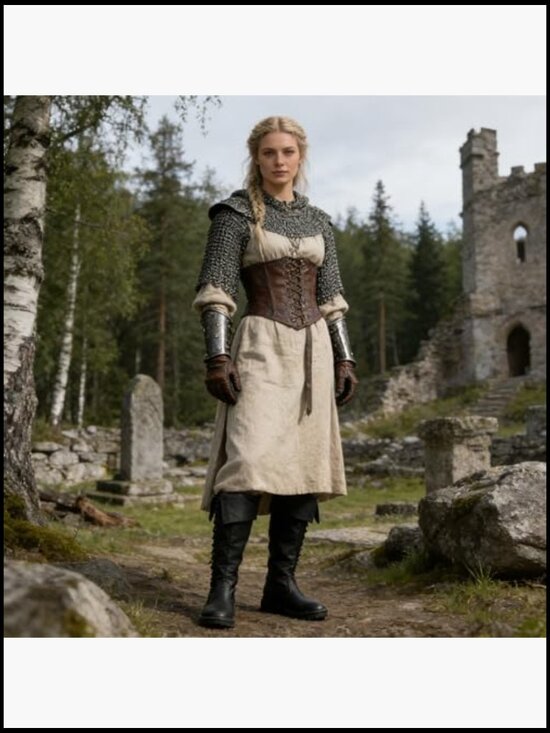 Medieval Viking Tall Black Boots with Fold-Over Cuff Renaissance Cosplay main image 6